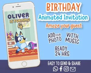 Bluey Animated Video Invitation