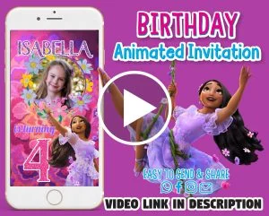 Isabela Encanto Birthday Video Invitation – Animated Party Invite with Song