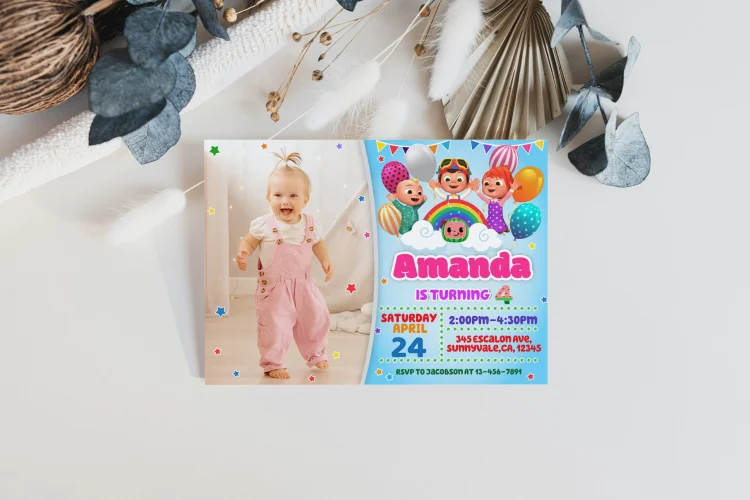 Cocomelon Birthday Invitation, Editable and Printable Cocomelon Birthday Invitation, Editable Kids Birthday invitation, Cocomelon Theme-9