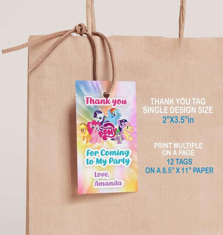 My Little Pony Birthday Party Invitation | Free thank you tag ...