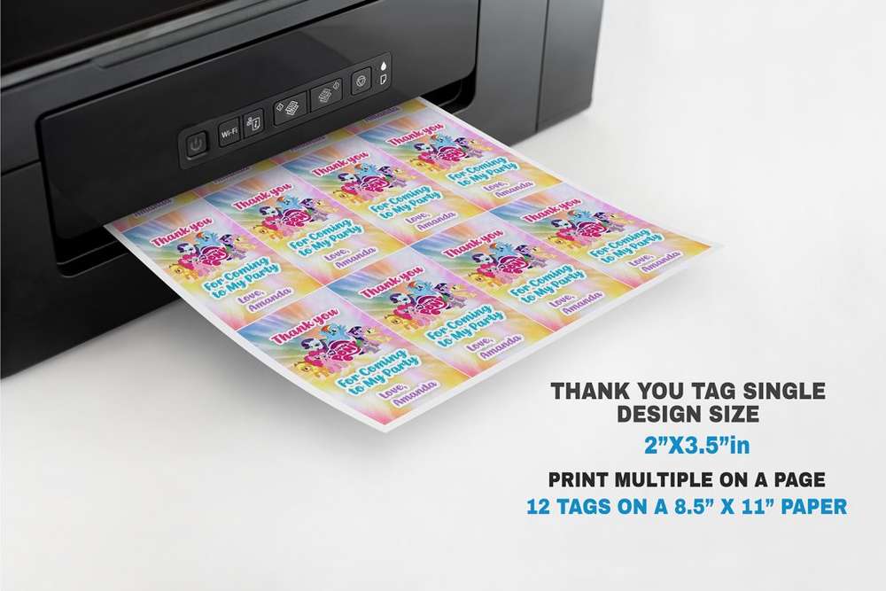 My Little Pony Thank you tags, Thank you gifts Template, Editable ...