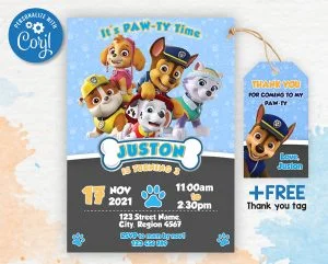 e birthday invitation card