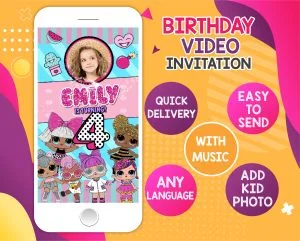 LOL Surprise Birthday Video Invitation – Animated Party Invite with Dolls