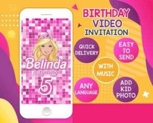 Barbie Birthday Video Invitation – Custom Animated Digital Invite for Girls