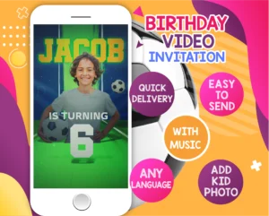 Soccer Birthday Invitation, Football Birthday Invitation, Soccer Party Invitation, Football Theme Birthday, Soccer Video Invitation, Editable Soccer Invitation, Sports Birthday Invitation, Real Madrid B
