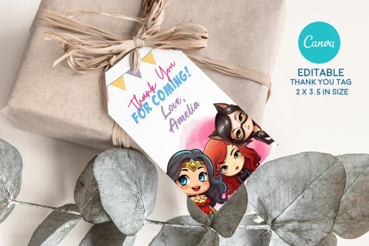 Wonder Woman Invitation – Batwoman Invitation – Super Hero Girls Invite | Editable Canva Template | Instant Download - Image 4