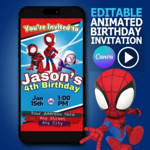 spidey invitation, spidey birthday invite, spidey party template, spidey canva template, spidey digital invite, spidey phone invite, spidey thank you tag, spidey party printable, spidey editable invite, spidey birthday card, spidey and friends invite, superhero birthday invite, superhero party template, marvel heroes invitation, marvel birthday invite, marvel party template, kids birthday invitation, editable birthday invite, printable birthday invite, digital party invitation, boy birthday invitation, cartoon party invite, superhero canva template, marvel spidey invitation, spiderman birthday card, superhero party card, editable spidey invite, spidey amazing friends, marvel editable invite, superhero digital invite