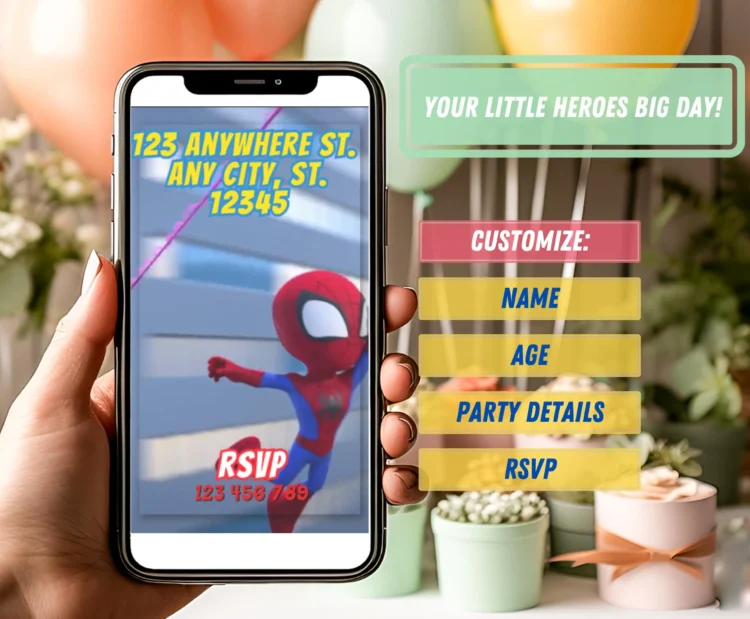 spidey invitation, spidey birthday invite, spidey party template, spidey canva template, spidey digital invite, spidey phone invite, spidey thank you tag, spidey party printable, spidey editable invite, spidey birthday card, spidey and friends invite, superhero birthday invite, superhero party template, marvel heroes invitation, marvel birthday invite, marvel party template, kids birthday invitation, editable birthday invite, printable birthday invite, digital party invitation, boy birthday invitation, cartoon party invite, superhero canva template, marvel spidey invitation, spiderman birthday card, superhero party card, editable spidey invite, spidey amazing friends, marvel editable invite, superhero digital invite