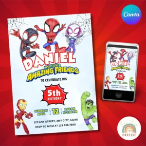 spidey invitation, spidey birthday invite, spidey party template, spidey canva template, spidey digital invite, spidey phone invite, spidey thank you tag, spidey party printable, spidey editable invite, spidey birthday card, spidey and friends invite, superhero birthday invite, superhero party template, marvel heroes invitation, marvel birthday invite, marvel party template, kids birthday invitation, editable birthday invite, printable birthday invite, digital party invitation, boy birthday invitation, cartoon party invite, superhero canva template, marvel spidey invitation, spiderman birthday card, superhero party card, editable spidey invite, spidey amazing friends, marvel editable invite, superhero digital invite
