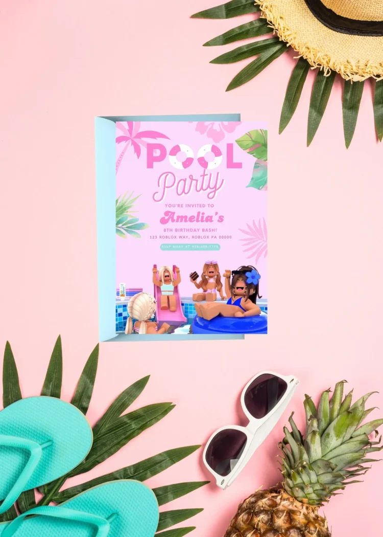 Gamer girl Roblox birthday card
