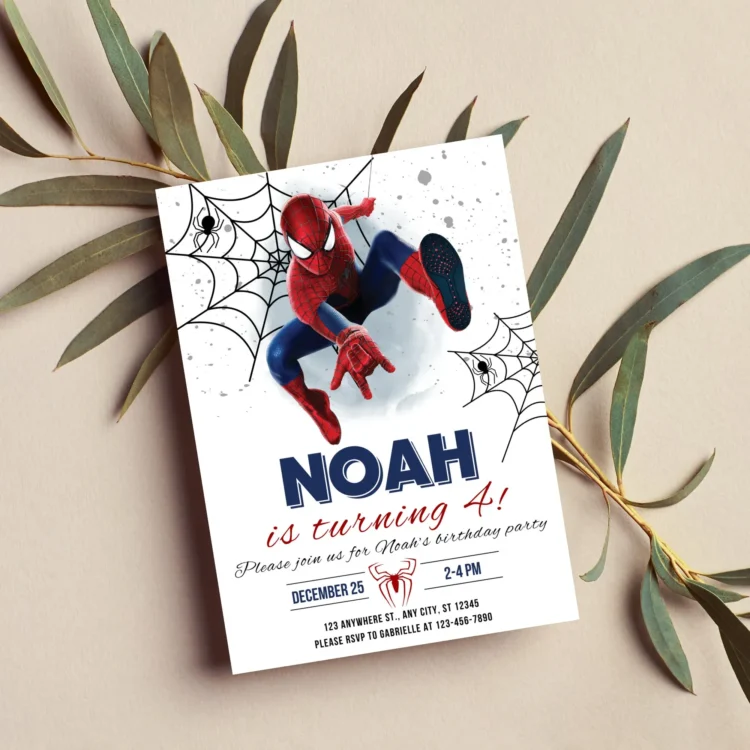 Spiderman Birthday Invitation Template Instant Download - Printable Spider-man Birthday Party Invite - Editable Boy Party Invite Card