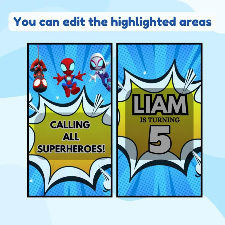Spidey Invitation Spidey and his Amazing Friends Birthday Invitation Spidey Birthday Party Invite Boy Editable Template Instant Digital